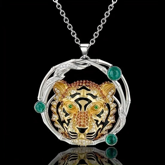 Tiger Round Bamboo Necklace
