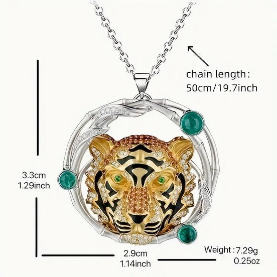 Tiger Round Bamboo Necklace