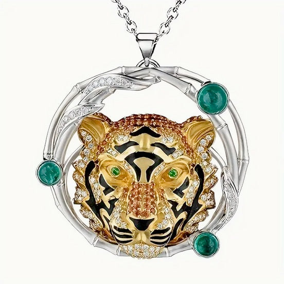 Tiger Round Bamboo Necklace