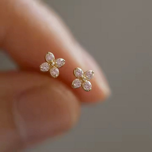 Tiny S925 Sterling Silver Cross Earrings