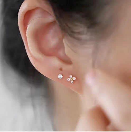 Tiny S925 Sterling Silver Cross Earrings