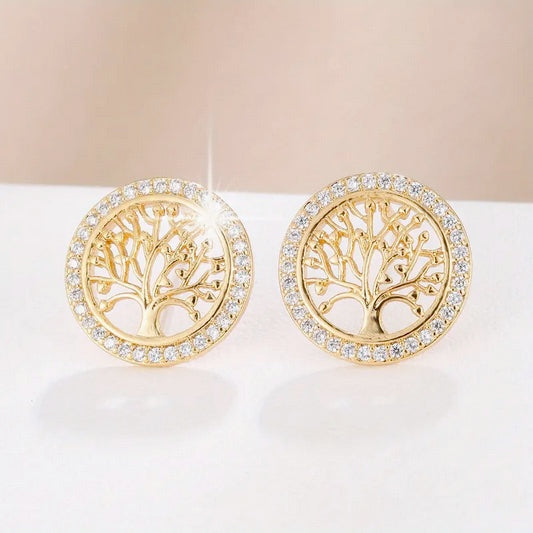 Tree Of Life CZ Earrings