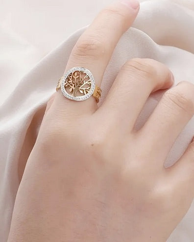 Elegant Stainless Steel Tree of Life Ring