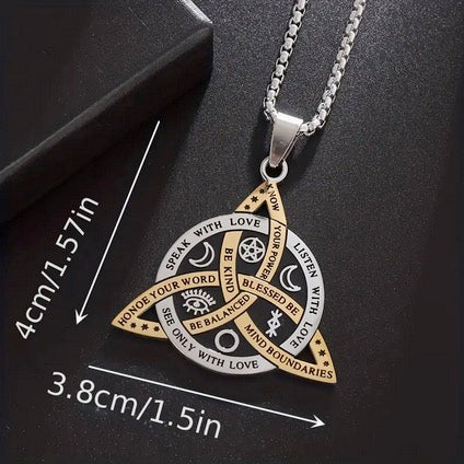 Trinity Knot With Inspirational Quotes Necklace