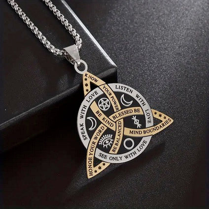 Trinity Knot With Inspirational Quotes Necklace