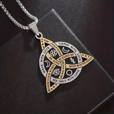 Trinity Knot With Inspirational Quotes Necklace