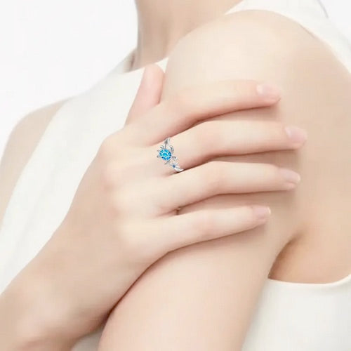 Sea Turtle with Starfish Design Exquisite Ring-self adjusting