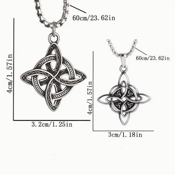 Two Piece Set - Trinity Cross Irish Knot Necklace