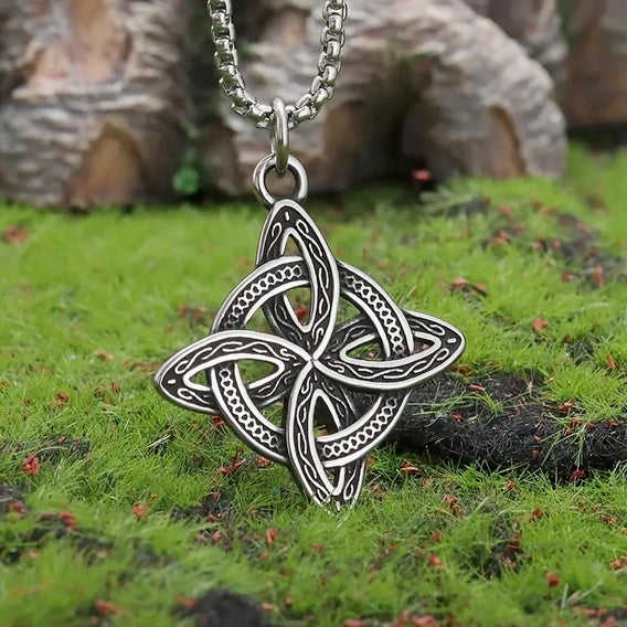 Two Piece Set - Trinity Cross Irish Knot Necklace