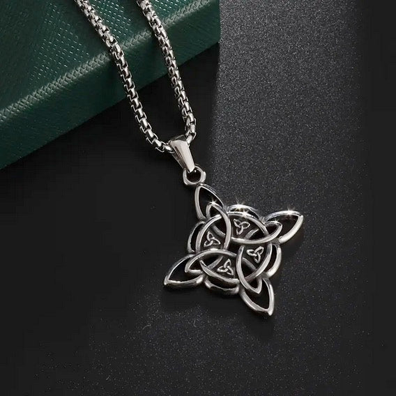 Two Piece Set - Trinity Cross Irish Knot Necklace