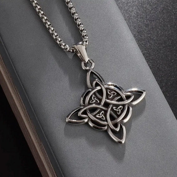 Two Piece Set - Trinity Cross Irish Knot Necklace