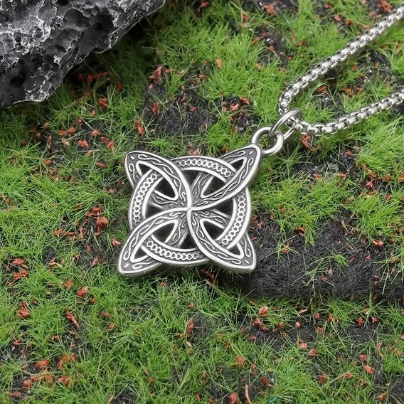 Two Piece Set - Trinity Cross Irish Knot Necklace