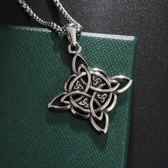 Two Piece Set - Trinity Cross Irish Knot Necklace
