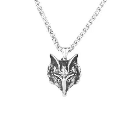 Viking Stainless Steel Fox Head Necklace