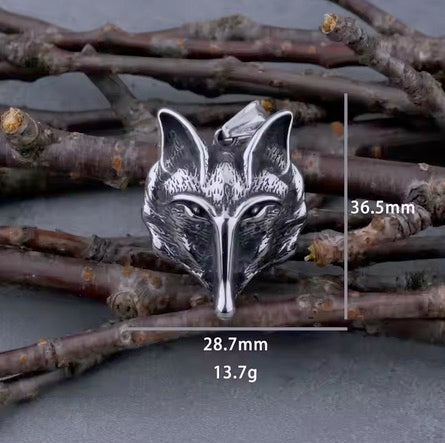 Viking Stainless Steel Fox Head Necklace