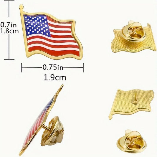 Waving American Flag Pin