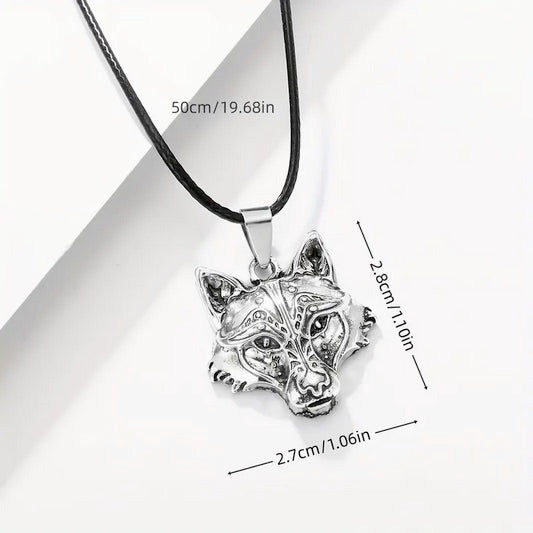 Nordic Ancient Mythology Viking Wolf Head Necklace On Credo Card