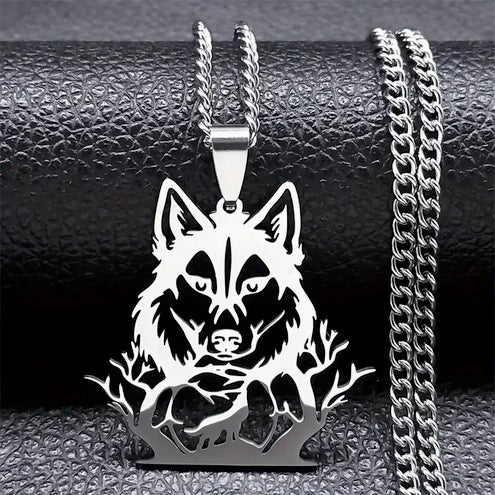 Mystical Wolf Head Pendant Necklace