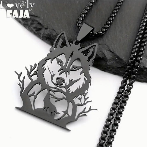 Mystical Wolf Head Pendant Necklace
