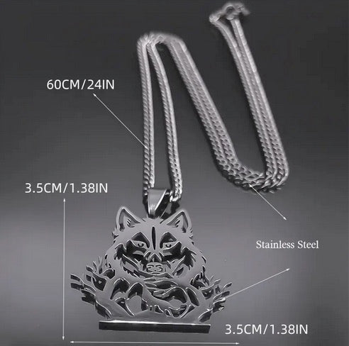Mystical Wolf Head Pendant Necklace
