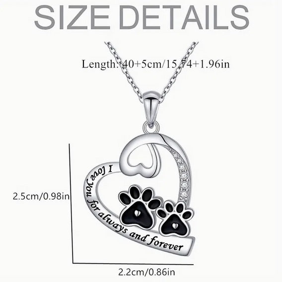 Exquisite Elegant Sparkling Rhinestone Heart Shape Pet Dog Paw Necklace
