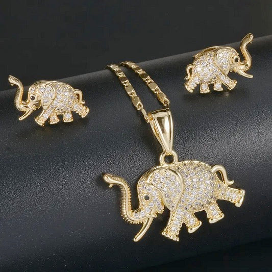 Charming Elephant Jewelry Set for Women
