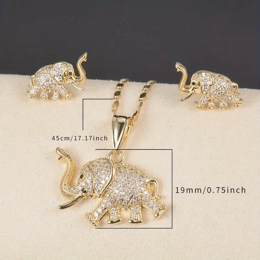 Charming Elephant Jewelry Set for Women