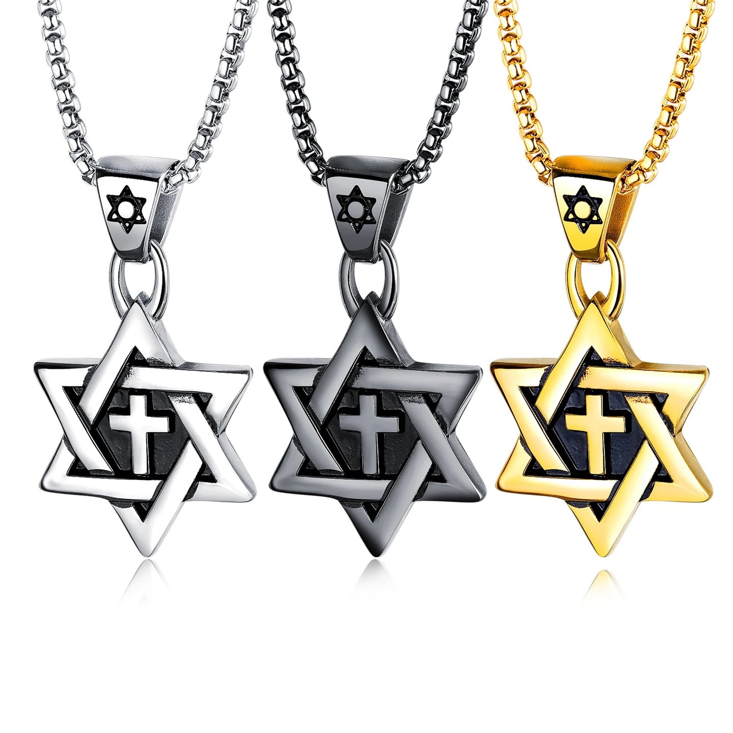 Unity! Star Of David Cross Necklace