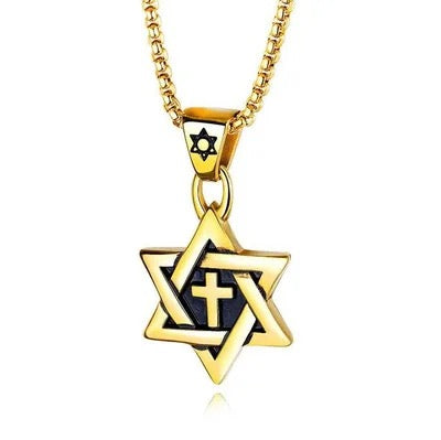 Unity! Star Of David Cross Necklace