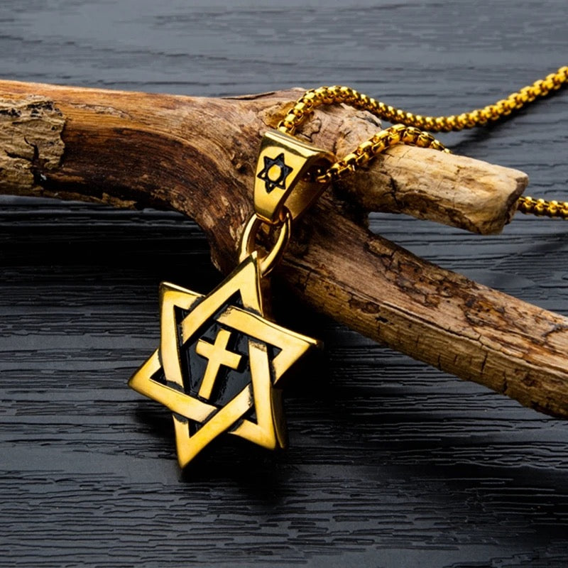 Unity! Star Of David Cross Necklace