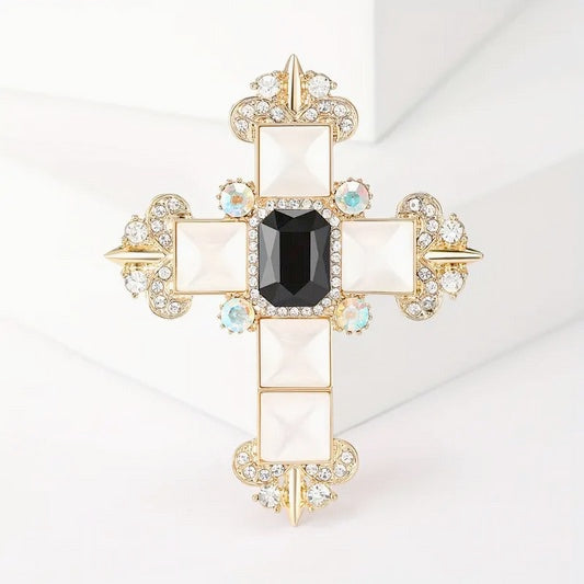 Luxury Vintage Cross Brooch