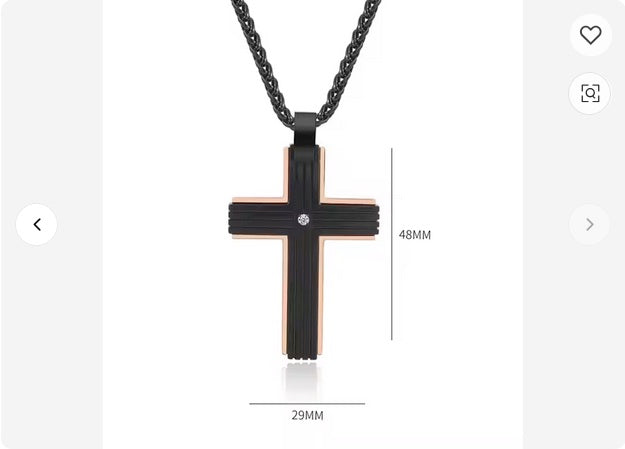Luxury Elegant Matt Effect Cross Necklace With Cubic Zirconia Stone