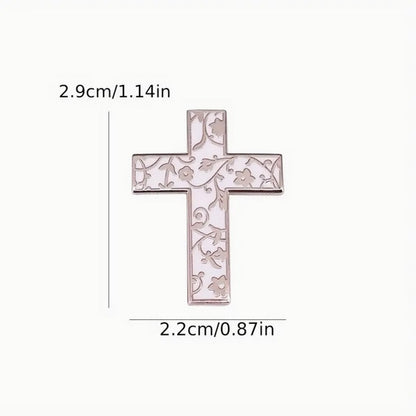 Elegant Floral Cross Booch-Pin