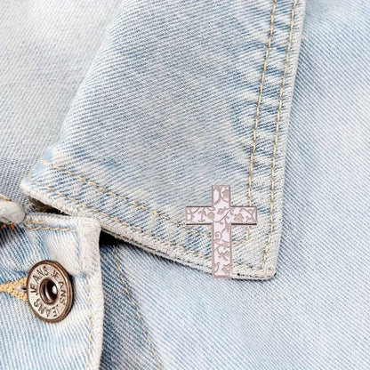 Elegant Floral Cross Booch-Pin