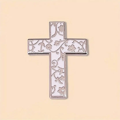 Elegant Floral Cross Booch-Pin