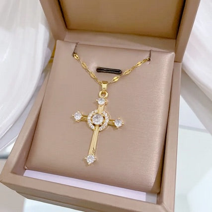 Ladies Cubic Zerconia Classic Cross